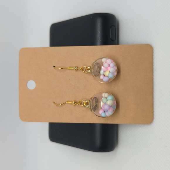 Hand Crafted Jewelry - Pastel Ball Glass Ball Earrings